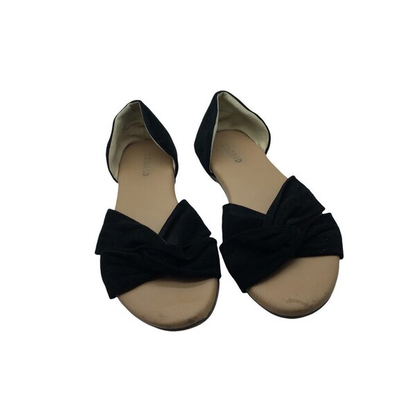 Torrid Sandals Women Size 7.5 Wide Width Criss Cross Slip On Black Cushion Soft - Picture 3 of 7